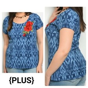 [Last 1!] LAST DAY Blue Aztec Print Blouse